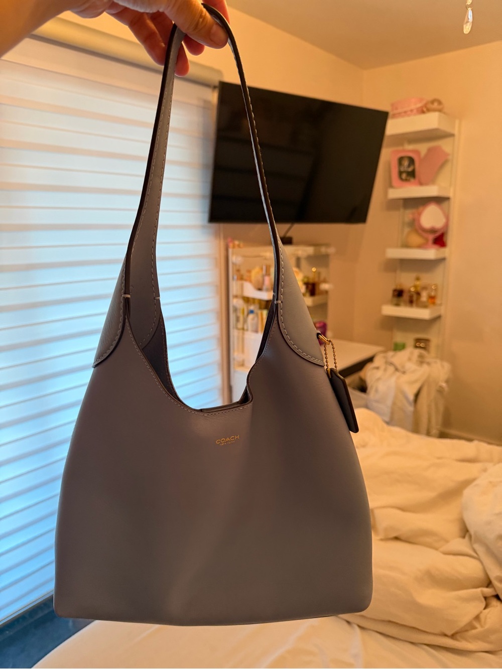 Coach Smooth Lavender Shoulder Hobo